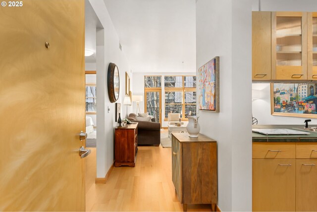 hallway featuring light hardwood / wood-style floors