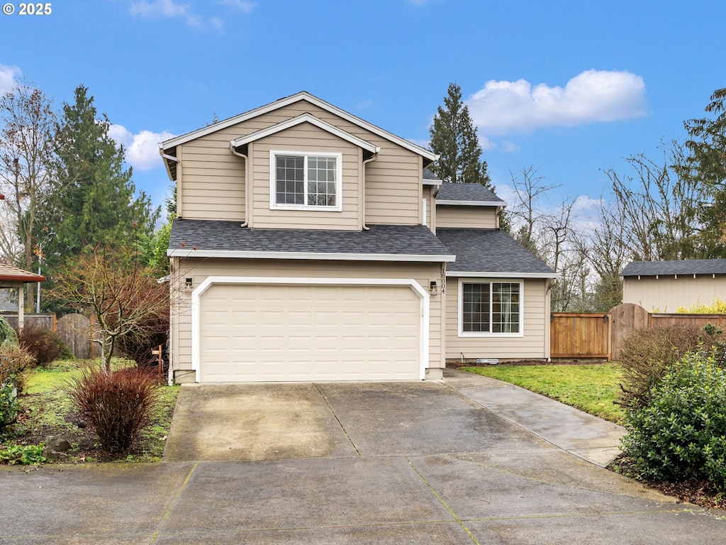 view of front facade with a garage