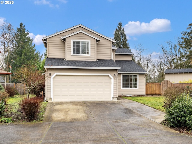 view of front facade with a garage