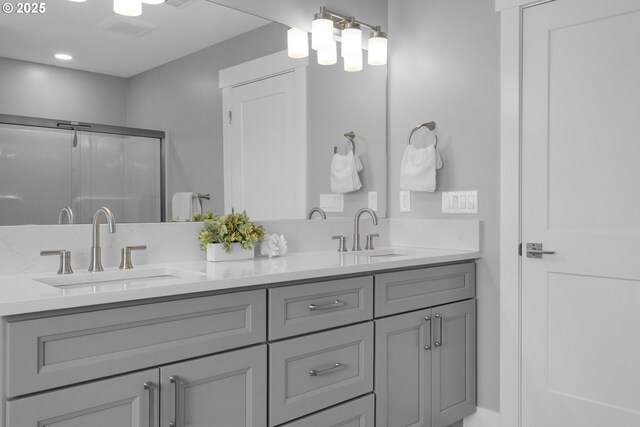 35681 Bella Ridge Loop, Astoria, OR 97103 - full bathroom with a stall shower and double vanity
