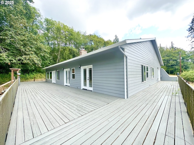 wooden deck with french doors