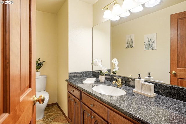 bathroom with toilet and vanity