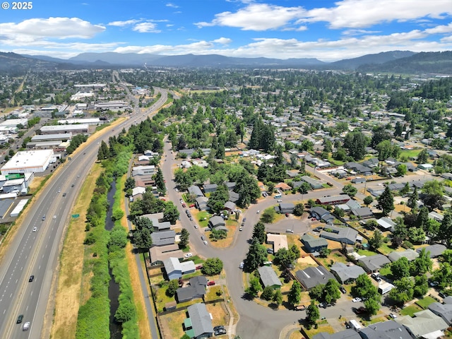 814/816 W Quinalt St, Springfield, OR 97477 - aerial overview of property's location featuring a mountain backdrop and nearby suburban area