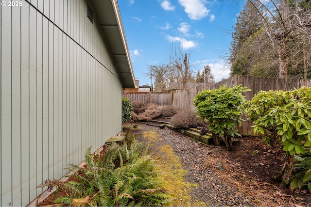 view of yard featuring fence