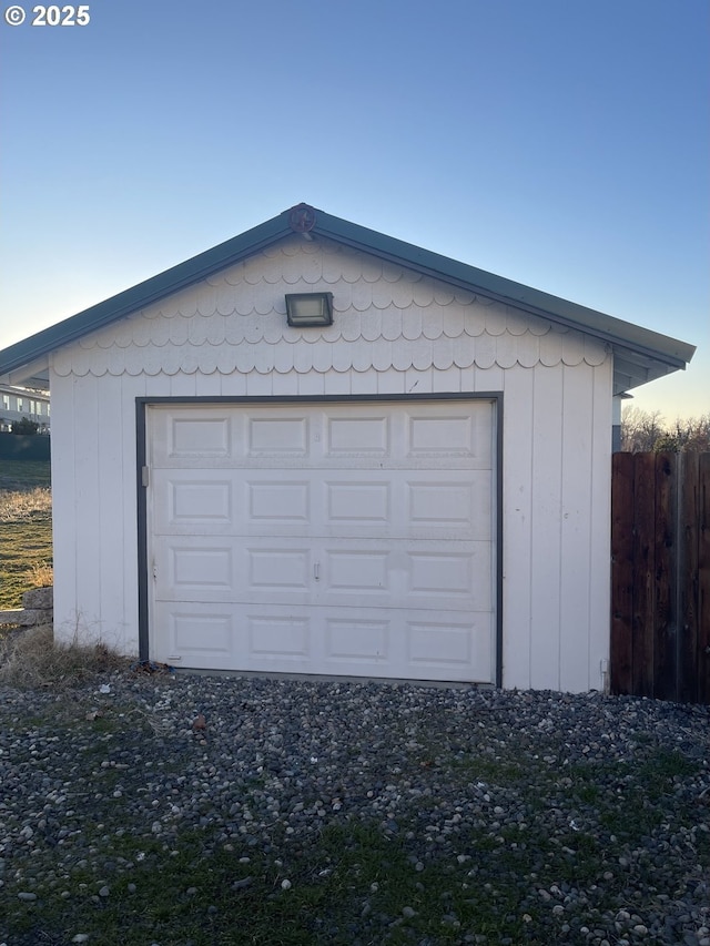 view of garage