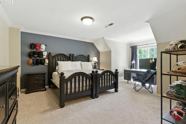 2812 Beacon Hill Dr, West Linn, OR 97068 - bedroom featuring ornamental molding and light colored carpet
