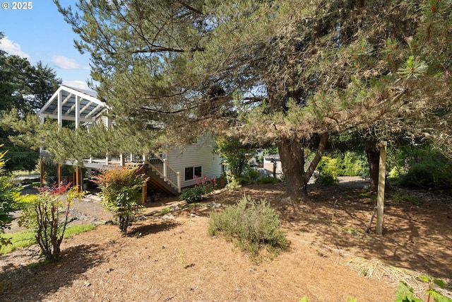 44505 SW Knight Rd, Gaston, OR 97119 - view of yard with stairs and a deck