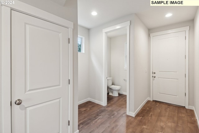 4205 NE 186th St Lot 265, Vancouver, WA 98686 - bathroom with wood finished floors, toilet, baseboards, and recessed lighting