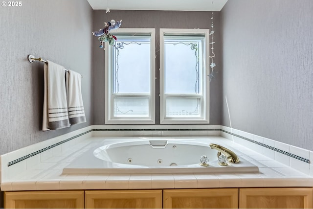 bathroom featuring a jetted tub