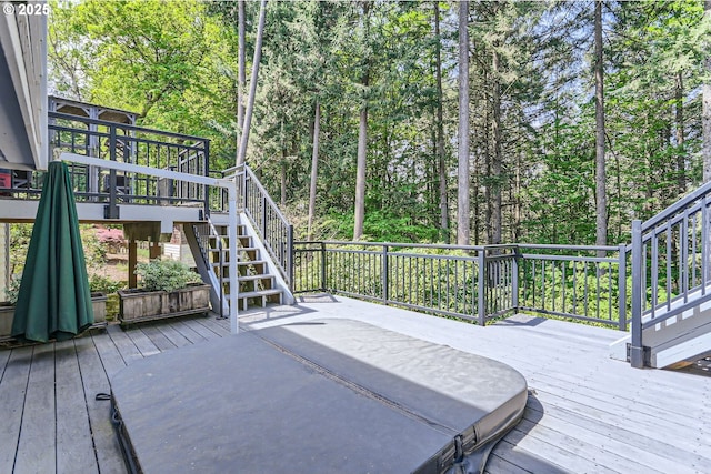 wooden deck with stairs