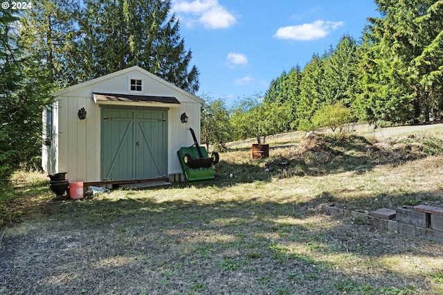 view of shed