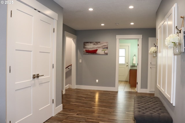 4718 NE 129th Ave, Vancouver, WA 98682 - hallway featuring baseboards, recessed lighting, and wood finished floors