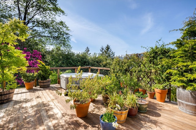 12990 I St, Nehalem, OR 97131 - wooden deck with a hot tub