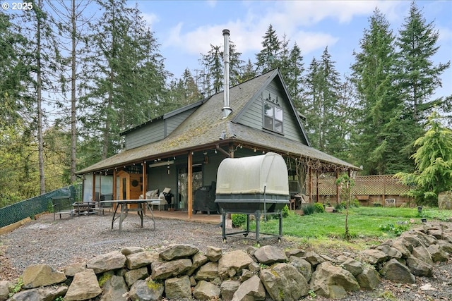 823 Terrace Dr, Scotts Mills, OR 97375 - exterior space with a patio area and a fenced backyard