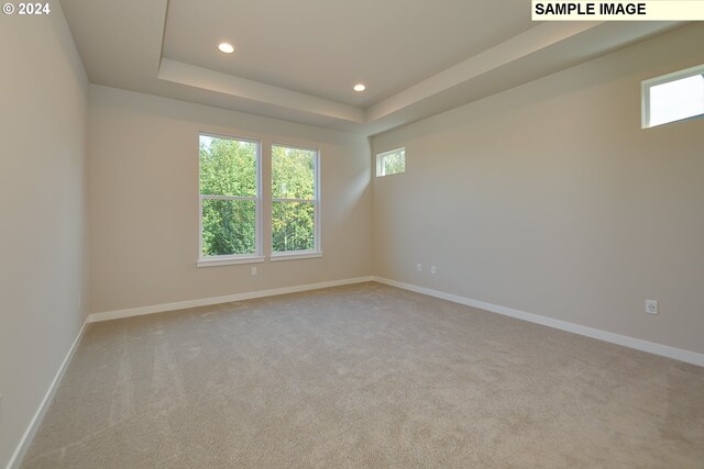 17367 SW Atfalati Ln Unit 42, Sherwood, OR 97140 - carpeted spare room featuring a raised ceiling, baseboards, a wealth of natural light, and recessed lighting