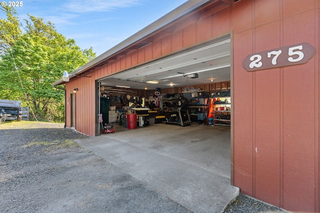 view of garage