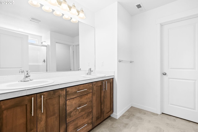 2095 S Heather St, Cornelius, OR 97113 - bathroom with double vanity and an enclosed shower