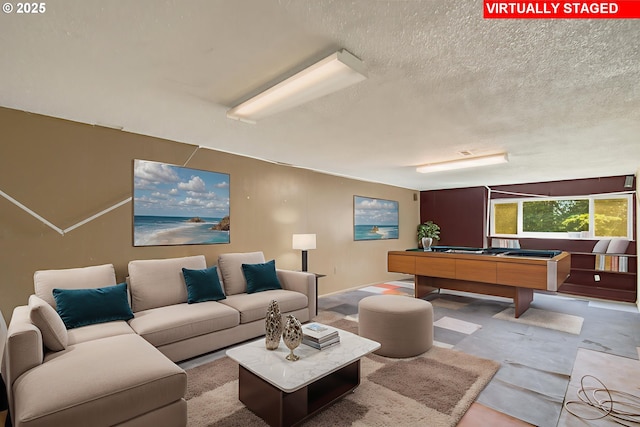 14173 NW Grandview Pl, Banks, OR 97106 - living area featuring billiards and a textured ceiling