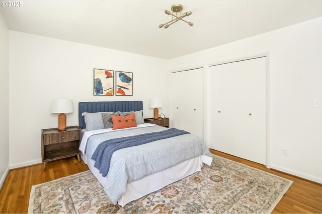 1070 SW Portola Ave, Portland, OR 97225 - bedroom with two closets and wood finished floors