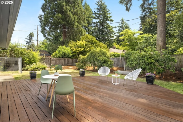 1070 SW Portola Ave, Portland, OR 97225 - wooden deck featuring a fenced backyard