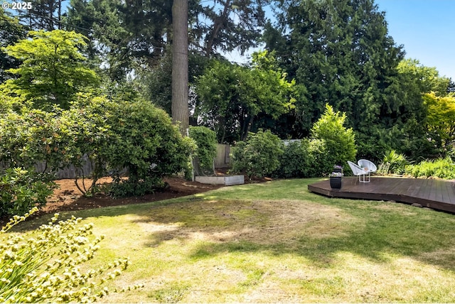 1070 SW Portola Ave, Portland, OR 97225 - view of yard with a wooden deck