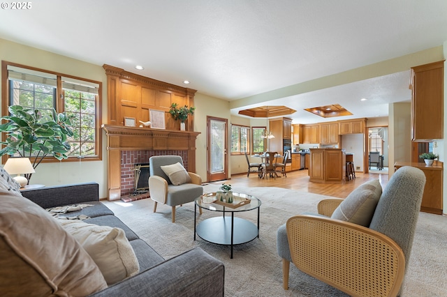 5844 Ridgetop Ct, Lake Oswego, OR 97035 - living room with recessed lighting and a fireplace