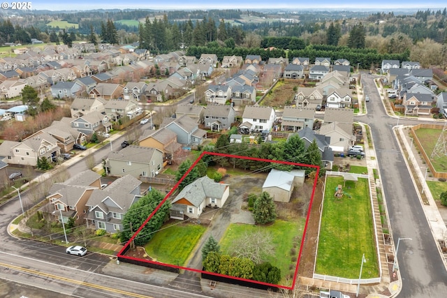 bird's eye view with a residential view