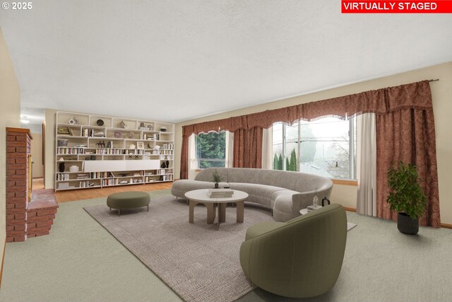 living room with light wood-type flooring