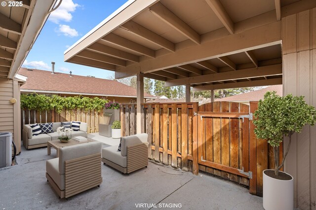 5016 SW Normandy Pl, Beaverton, OR 97005 - view of patio / terrace featuring an outdoor hangout area and a gate