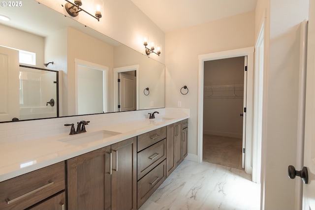 full bath featuring a shower stall