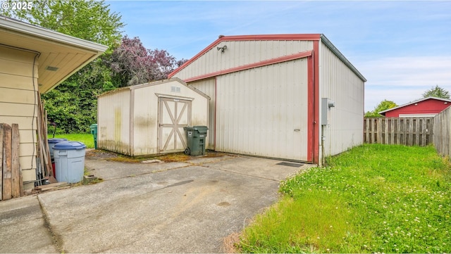 view of shed