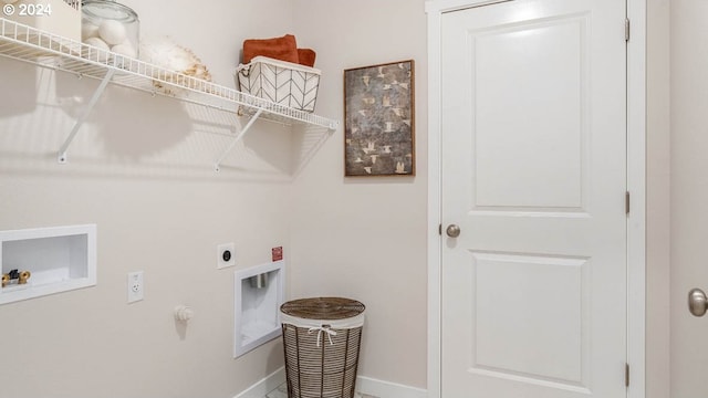 laundry room featuring washer hookup and hookup for an electric dryer