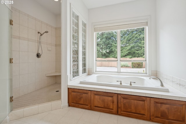 1508 NW 151st St, Vancouver, WA 98685 - full bathroom featuring a shower stall, a bath, and tile patterned floors