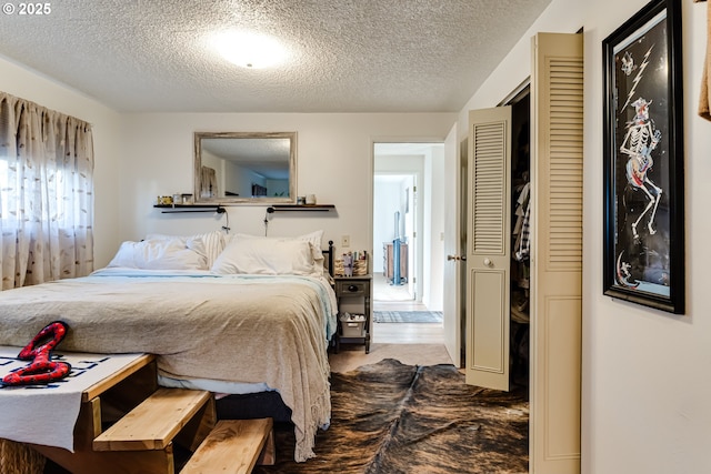 bedroom with a textured ceiling