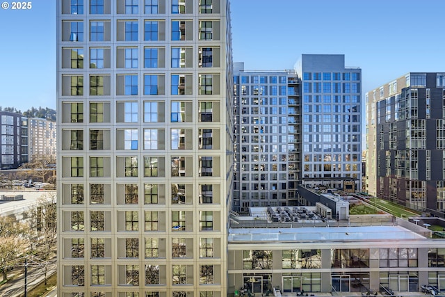 view of building exterior with a view of city