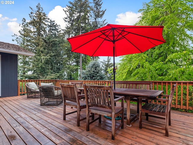 wooden deck with outdoor lounge area