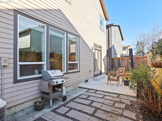 view of patio featuring grilling area