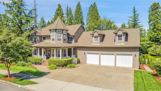 2672 SE Vista Way, Gresham, OR 97080 - victorian house with covered porch, driveway, and an attached garage
