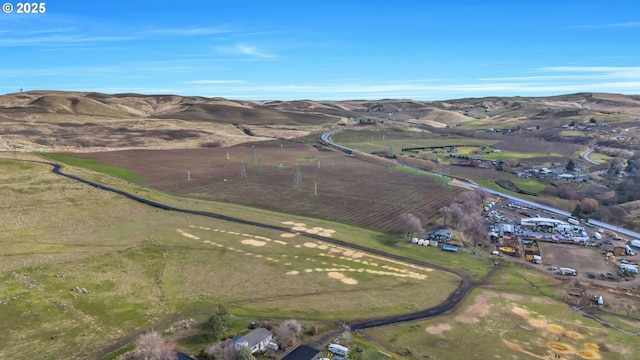 drone / aerial view with a mountain view