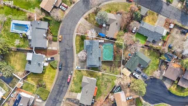 drone / aerial view featuring a residential view