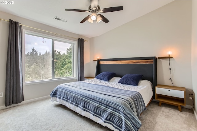 10372 NW Forestview Way, Portland, OR 97229 - carpeted bedroom with baseboards, ceiling fan, and lofted ceiling