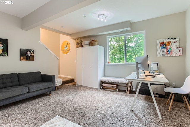 10372 NW Forestview Way, Portland, OR 97229 - office space featuring carpet floors and beam ceiling
