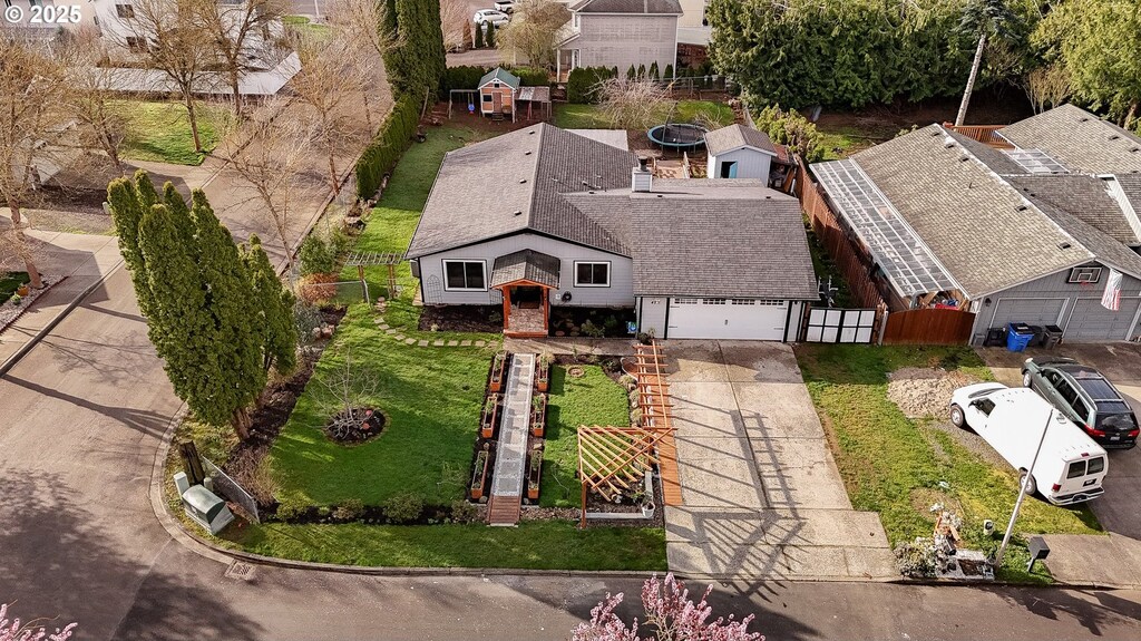 aerial view featuring a residential view