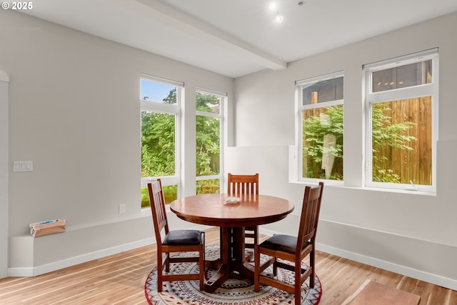 2021 SE Clinton St Unit 103, Portland, OR 97202 - dining room featuring light wood-type flooring and baseboards