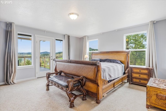 21600 NE Forest Dr, Yamhill, OR 97148 - bedroom featuring access to outside, light carpet, and baseboards
