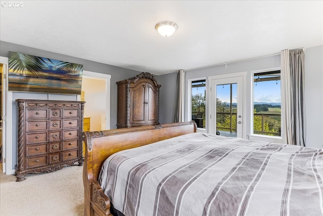 21600 NE Forest Dr, Yamhill, OR 97148 - bedroom with access to exterior and light carpet