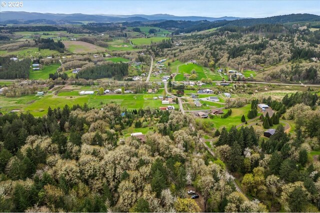 21600 NE Forest Dr, Yamhill, OR 97148 - aerial view of property and surrounding area featuring a mountainous background