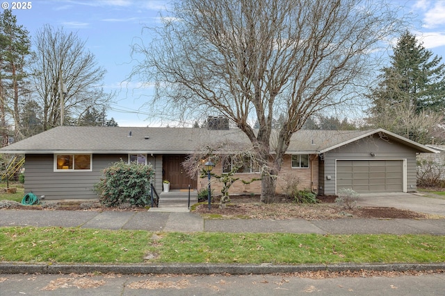 ranch-style home with a garage