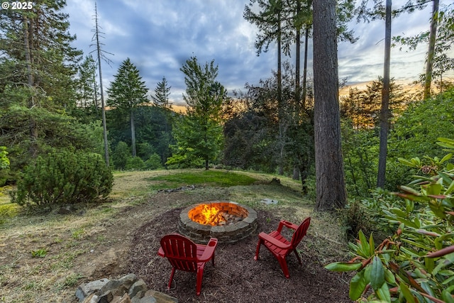 32518 Dillard Rd, Eugene, OR 97405 - view of yard featuring a fire pit