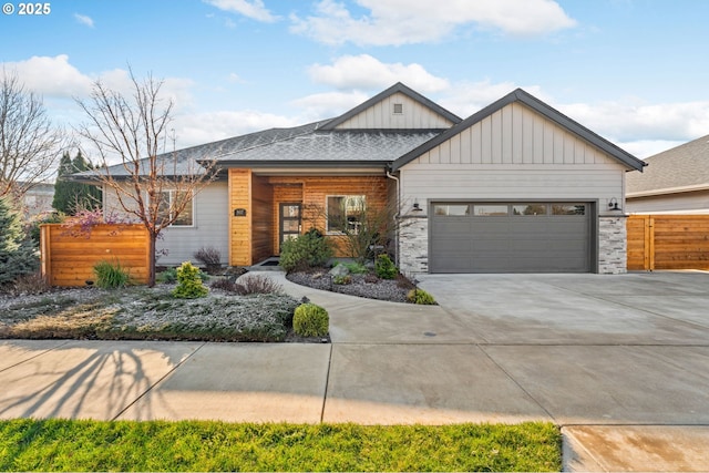 view of front of house with a garage